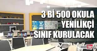 3 bin 500 okula yenilikçi sınıf kurulacak