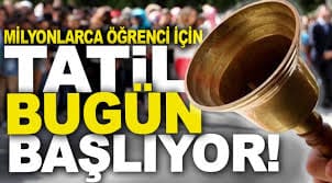 Okullarda birinci dönem ara tatili bugün başlıyor