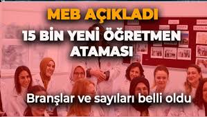 15 bin yeni öğretmen alımına ilişkin branş ve kontenjan dağılımı yapıldı