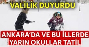 Ankara'da okullar tatil edildi