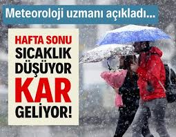 Hafta sonu sıcaklık düşüyor, kar geliyor