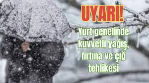 sarı uyarı Fırtına, çığ ve kuvvetli yağışa dikkat